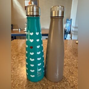 Teal and Brown 15 oz Water Bottles